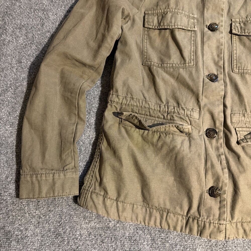 H&M Divided Jacket Women's Size 6 Green Button Front Military Themed Pockets - Picture 3 of 11